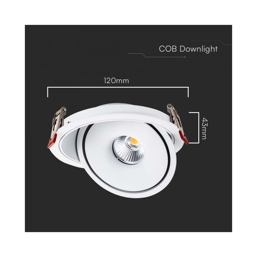 Foco empotrable LED de techo LED/12W/230V 3000/4000/6400K Ø 12 cm blanco
