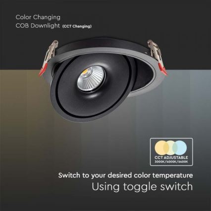 Foco empotrable LED para techo LED/28W/230V 3000/4000/6400K Ø 20 cm negro