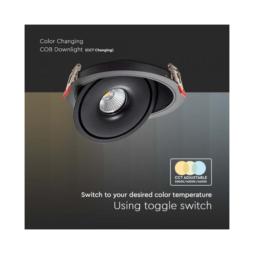 Foco empotrable LED para techo LED/28W/230V 3000/4000/6400K Ø 20 cm negro