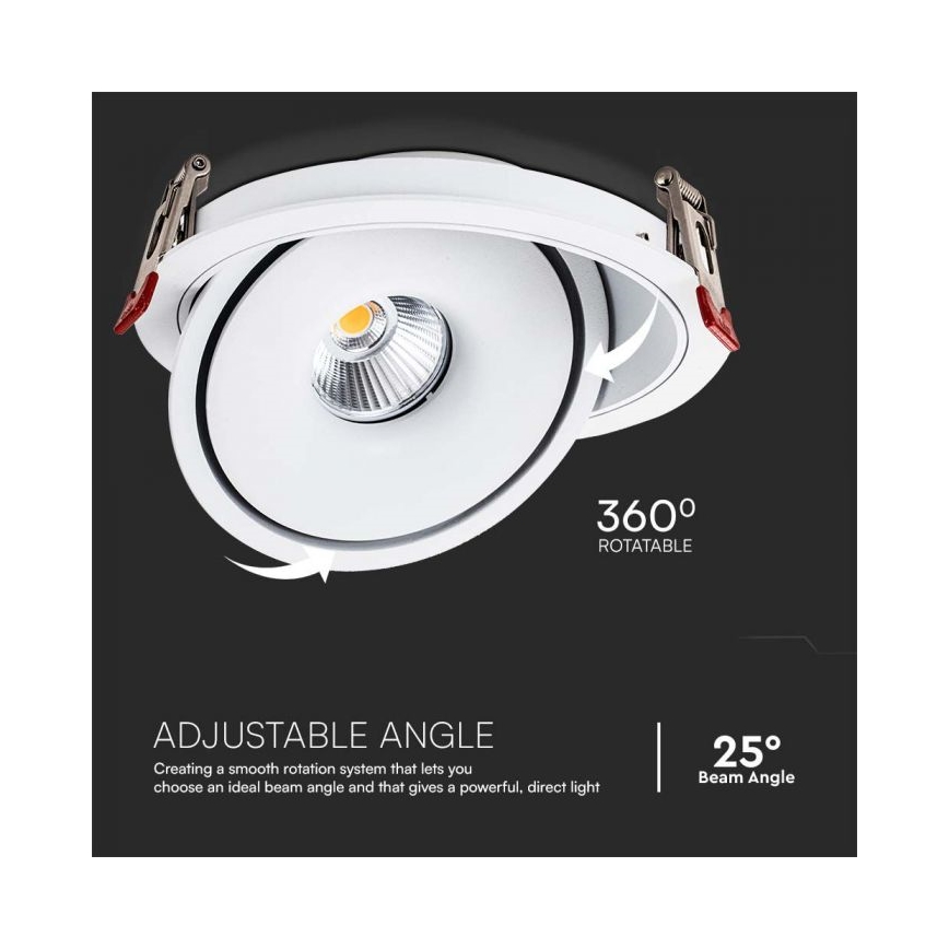 Foco empotrable LED de techo LED/28W/230V 3000/4000/6400K Ø 20 cm blanco