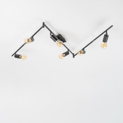 Foco LED empotrable 6xE27/6,5W/230V negro