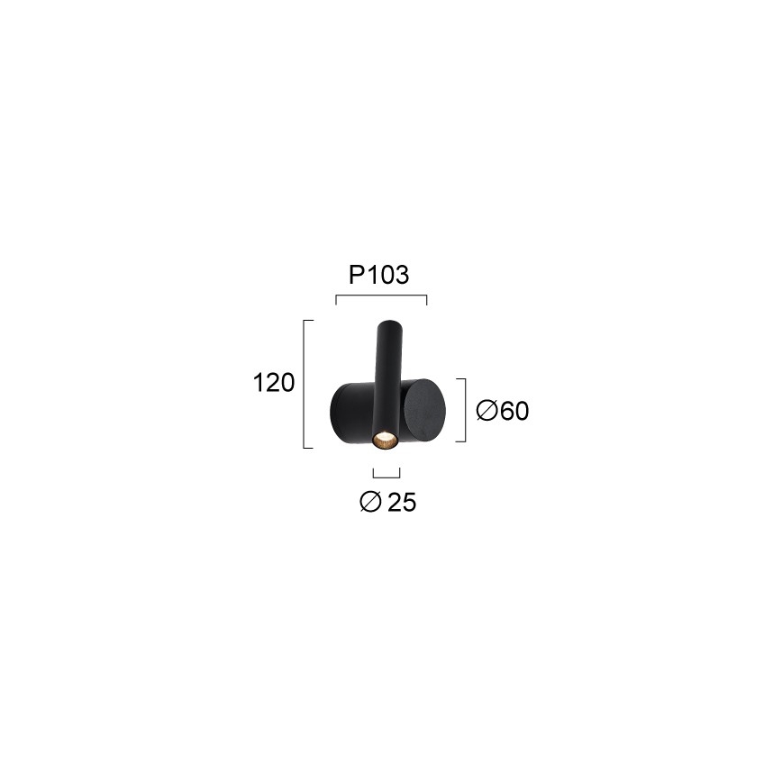 Foco LED regulable de pared PLANET LED/4W/230V negro