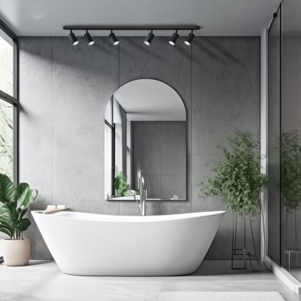 Luminaria empotrable de baño LED RGBW regulable TURYN 6xGU10/6,5W/230V 2700-6500K Wi-Fi IP44 negra