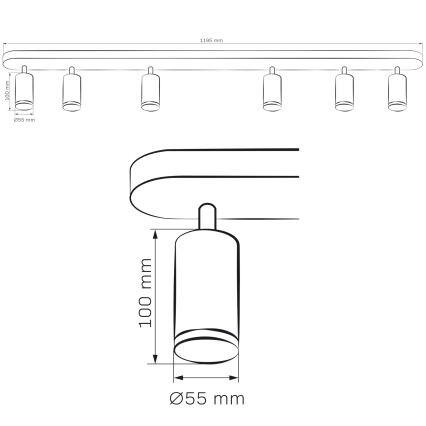 Luminaria empotrable de baño LED RGBW regulable TURYN 6xGU10/6,5W/230V 2700-6500K Wi-Fi IP44 negra