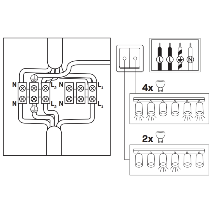 Luminaria empotrable de baño LED RGBW regulable TURYN 6xGU10/6,5W/230V 2700-6500K Wi-Fi IP44 negra