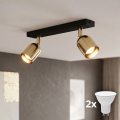 Foco LED TOP 2xGU10/10W/230V negro/dorado