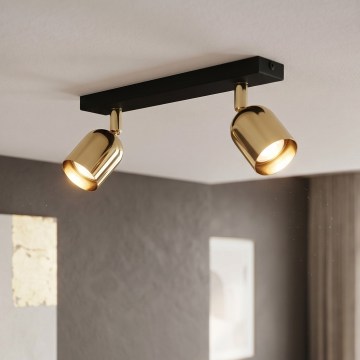 Foco LED TOP 2xGU10/10W/230V negro/dorado