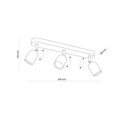 Foco LED TOP 2xGU10/10W/230V negro/dorado