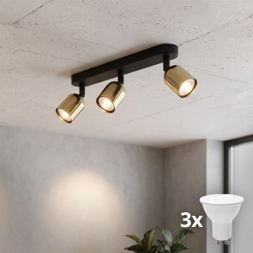 Foco LED TOP 3xGU10/10W/230V negro/dorado