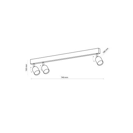 Foco LED TOP 3xGU10/10W/230V negro