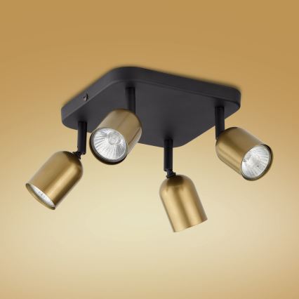 Foco LED TOP 4xGU10/10W/230V dorado/negro