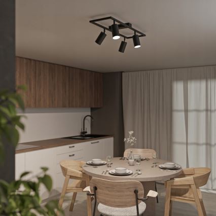 Foco orientable 4xGU10/30W/230V negro
