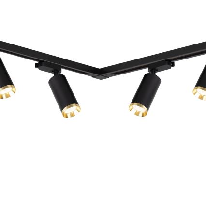 Foco orientable para riel MICA 6xGU10/10W/230V negro/dorado