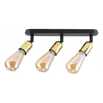 Foco orientable TOP 3xE27/15W/230V negro/dorado