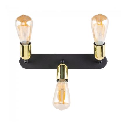 Foco orientable TOP 3xE27/15W/230V negro/dorado