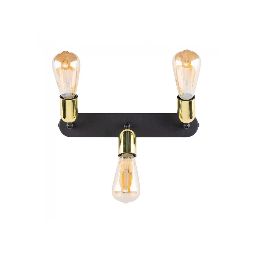 Foco orientable TOP 3xE27/15W/230V negro/dorado