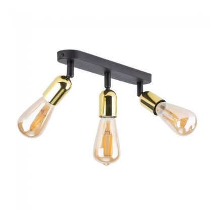Foco orientable TOP 3xE27/15W/230V negro/dorado