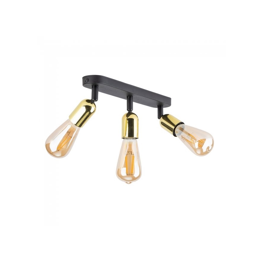 Foco orientable TOP 3xE27/15W/230V negro/dorado