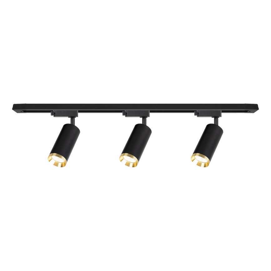 Foco para sistema de riel MICA 3xGU10/10W/230V negro/dorado