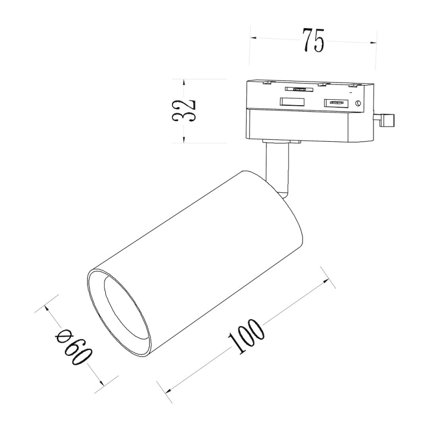 Foco para sistema de riel monofásico PIPE 1xGU10/10W/230V beige