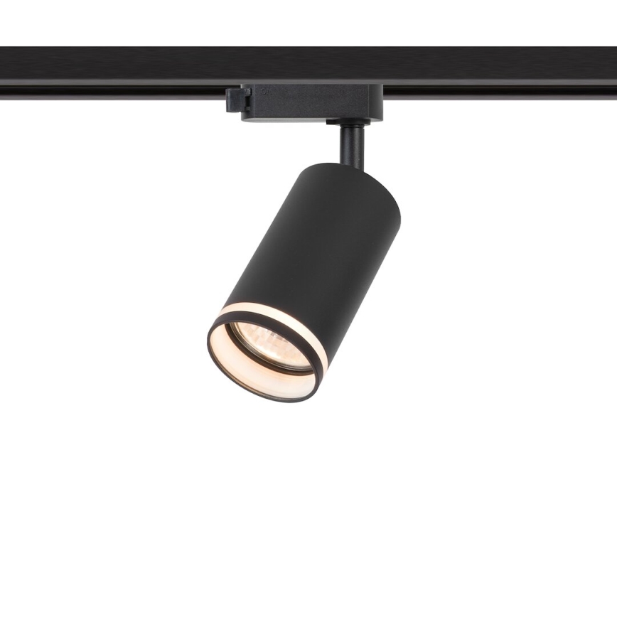 Foco para sistema de riel monofásico PIPE 1xGU10/10W/230V negro