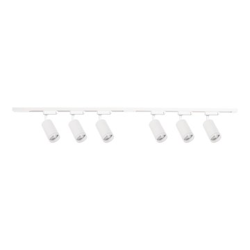 Foco para sistema de riel PIPE 6xGU10/10W/230V blanco