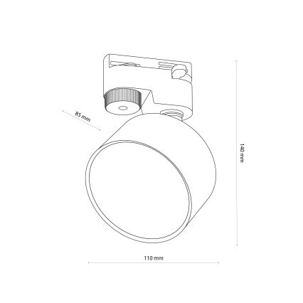 Foco para sistema de raíles monofásico AVIA 1xGX53/15W/230V negro