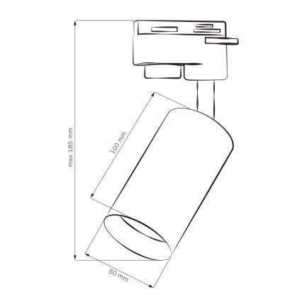 Foco para sistema de rieles MARIBEL 3xGU10/10W/230V +1 m riel sistema blanco