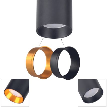 Foco para sistema de rieles MARIBEL 3xGU10/10W/230V +1 m riel sistema negro