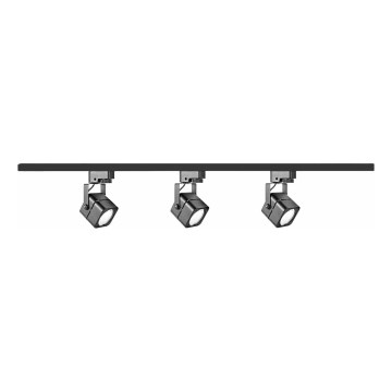 Foco para sistema de rieles VIENNA 3xGU10/10W/230V negro