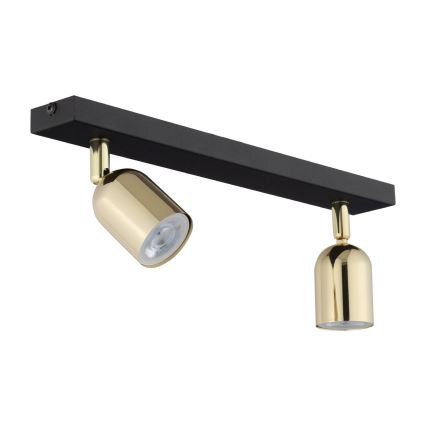 Foco regulable LED RGBW TOP 2xGU10/6,5W/230V 2700-6500K negro/dorado