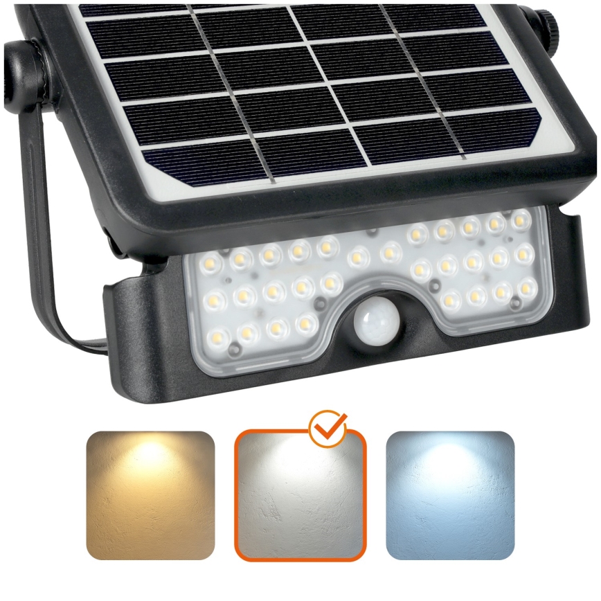Foco solar LED con sensor LED/5W/3,7V 4000K IP65 3000 mAh