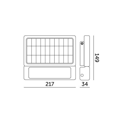 Foco solar LED con sensor LED/5W/3,7V 4000K IP65 3000 mAh