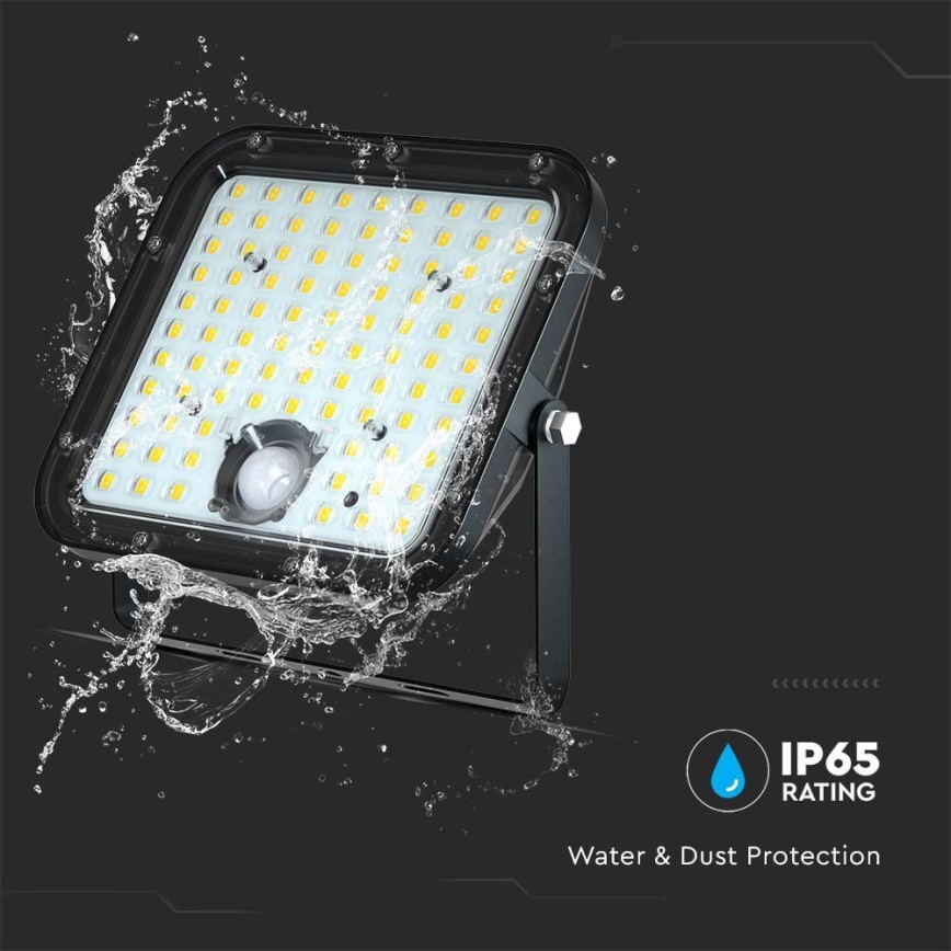 Foco solar LED con sensor LED/30W/6,4V 4000K 6000 mAh + mando a distancia