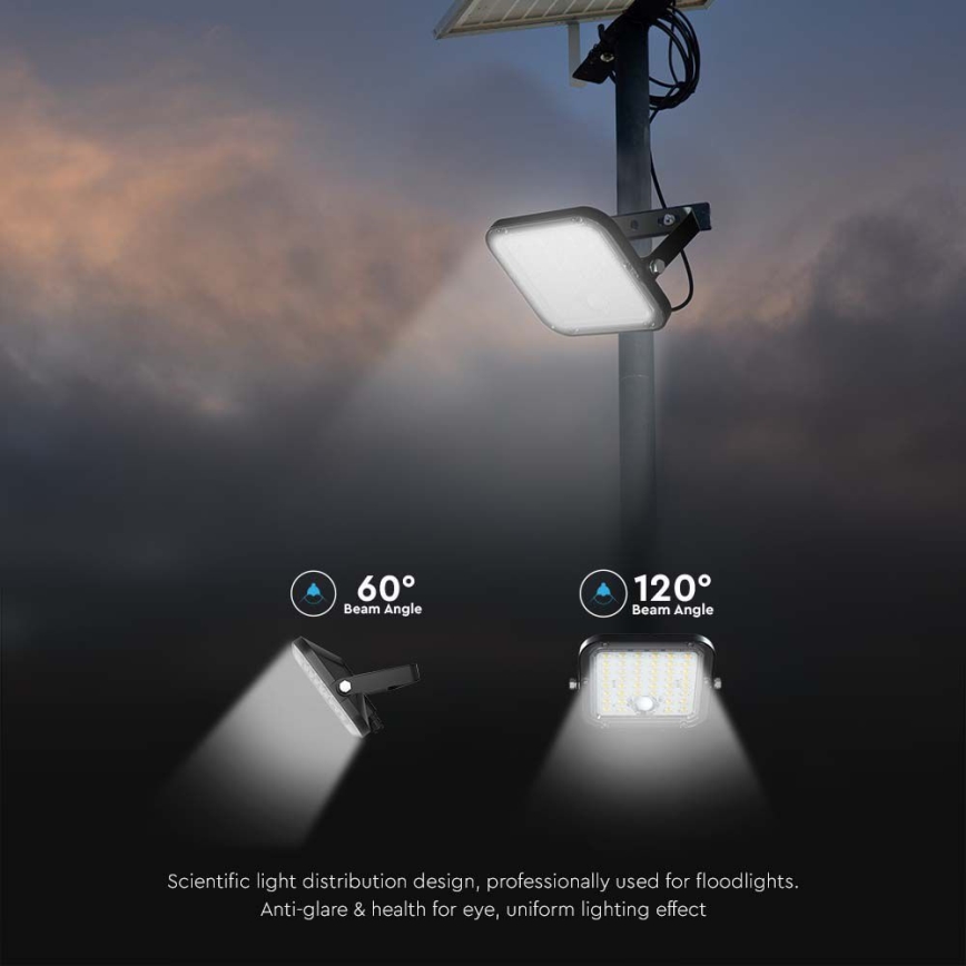 Foco solar LED con sensor LED/30W/6,4V 4000K 6000 mAh + mando a distancia