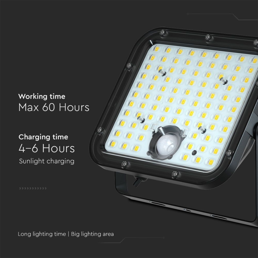 Foco solar LED con sensor LED/30W/6,4V 4000K 6000 mAh + mando a distancia