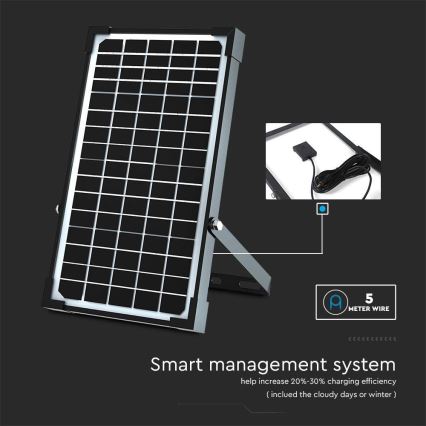 Foco solar LED con sensor LED/30W/6,4V 4000K 6000 mAh + mando a distancia