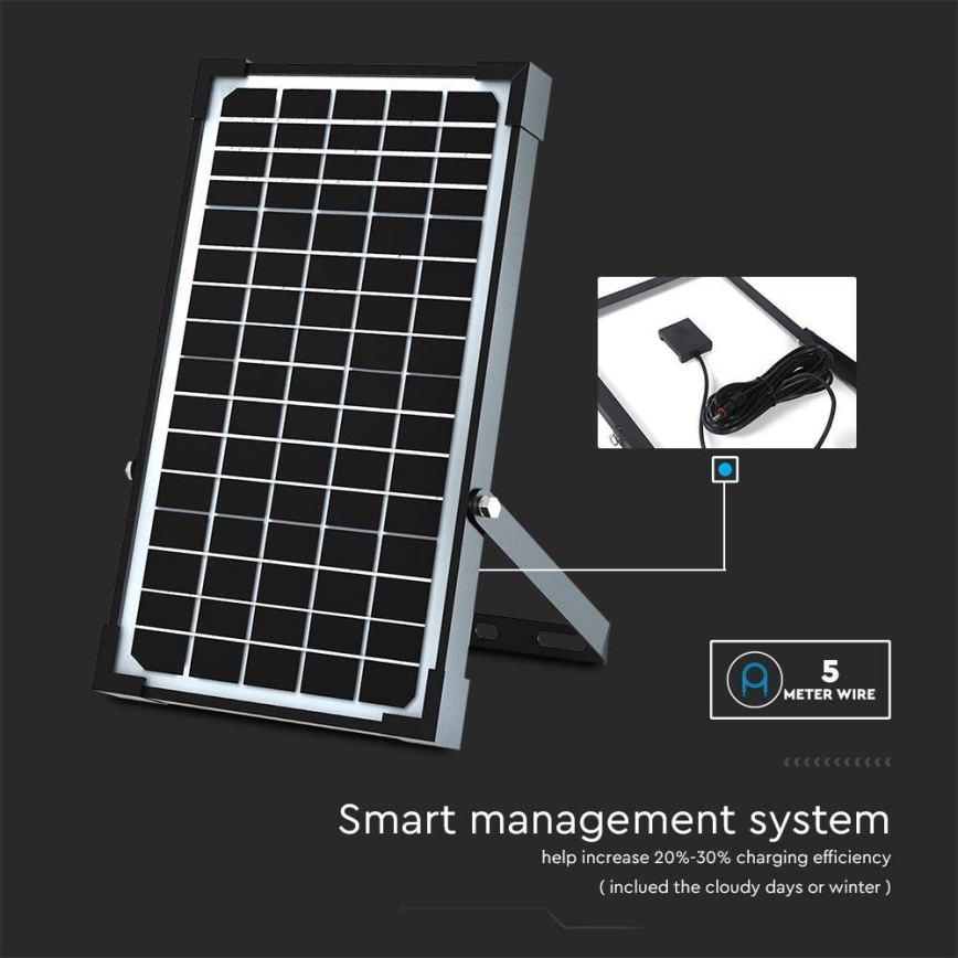 Foco solar LED con sensor LED/30W/6,4V 4000K 6000 mAh + mando a distancia