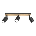 Foco TULON 3xGU10/8W/230V negro/roble
