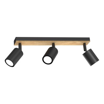 Foco TULON 3xGU10/8W/230V negro/roble