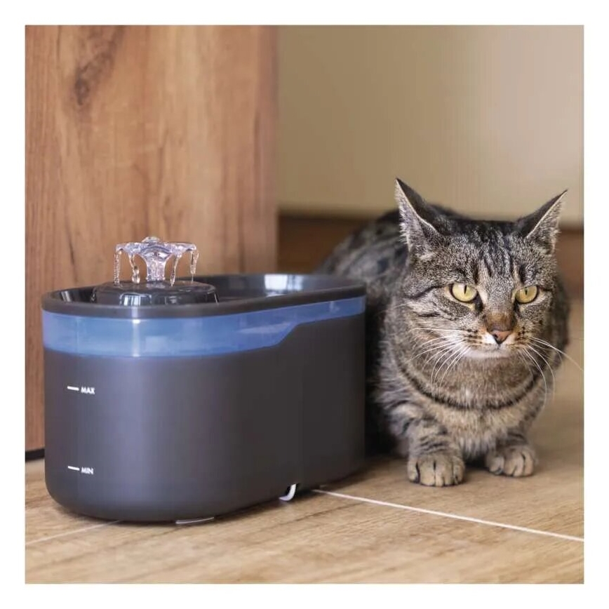 Fuente de agua inteligente para mascotas 2,6 l/5V gris Wi-Fi