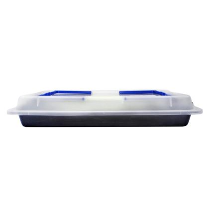 Fuente para horno con tapa TORO 42x3,8x29 cm negro/azul