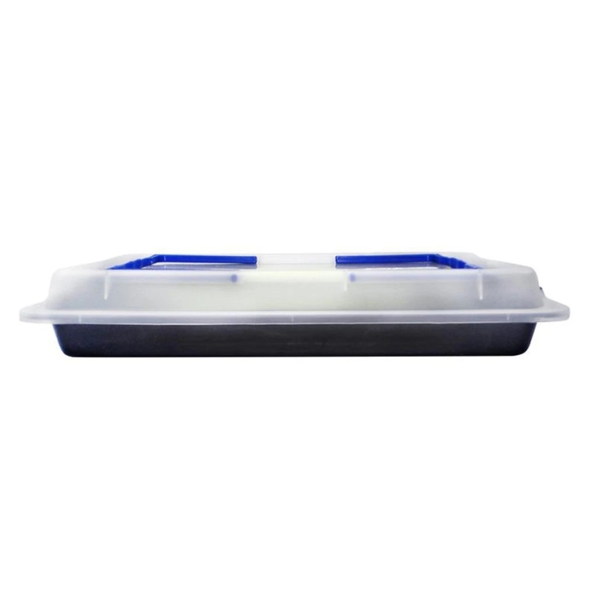 Fuente para horno con tapa TORO 42x3,8x29 cm negro/azul