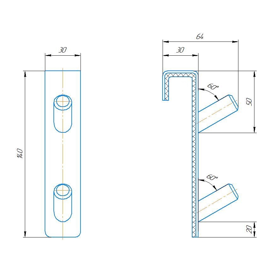 Gancho para radiador INOX, de acero inoxidable con acabado antracita