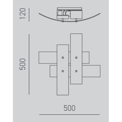 Gea Luce LARA P P arg - Plafón LARA 2xE27/52W/230V 50 cm plata