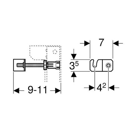Geberit 111.013.00.1 - Kit para instalación en pared Duofix 9-11 cm