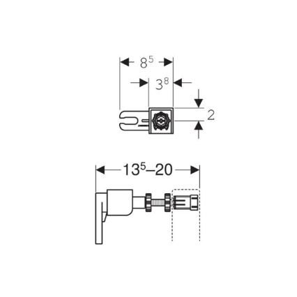 Geberit 111.815.00.1 - Juego para fijación a pared Duofix, 2 unidades