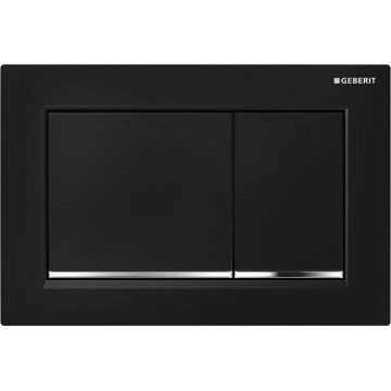 Geberit 115.080.KM.1 - Botón de descarga Omega30 21,2x14,2 cm negro/cromo brillante