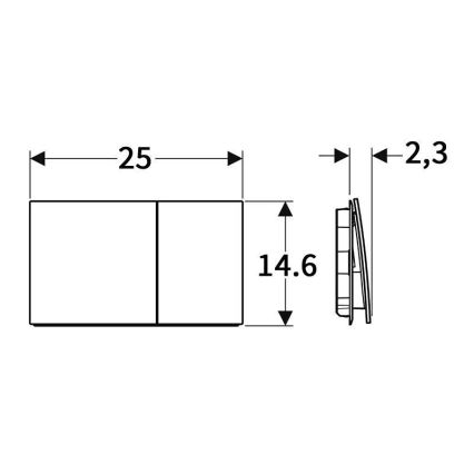 Geberit 115.622.QF.1 - Pulsador de descarga Sigma70 25x14,6 cm latón cepillado