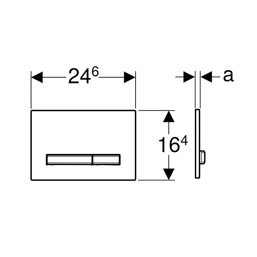 Geberit 115.788.JM.2 - Pulsador de descarga Sigma50 24,6x16,4 cm pizarra/cromo mate